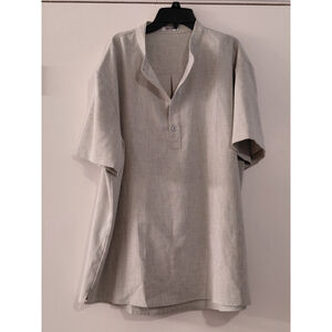 Coofandy Men's Short Sleeve Ivory Shirt Size XL